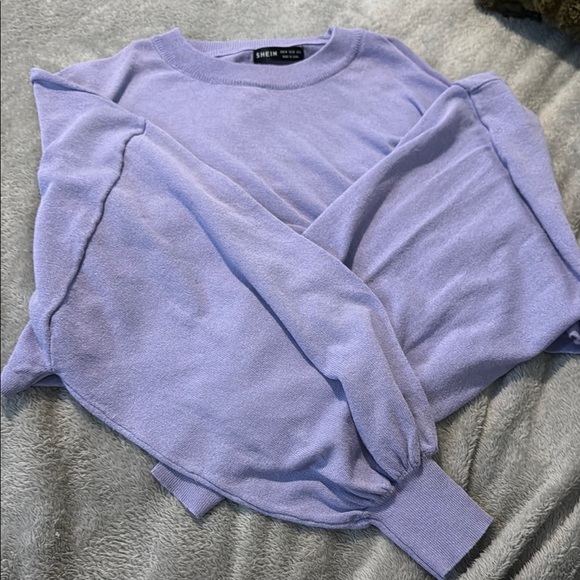 ‼️3/$20‼️ SHEIN Light Purple Knit crop Top - Picture 3 of 4